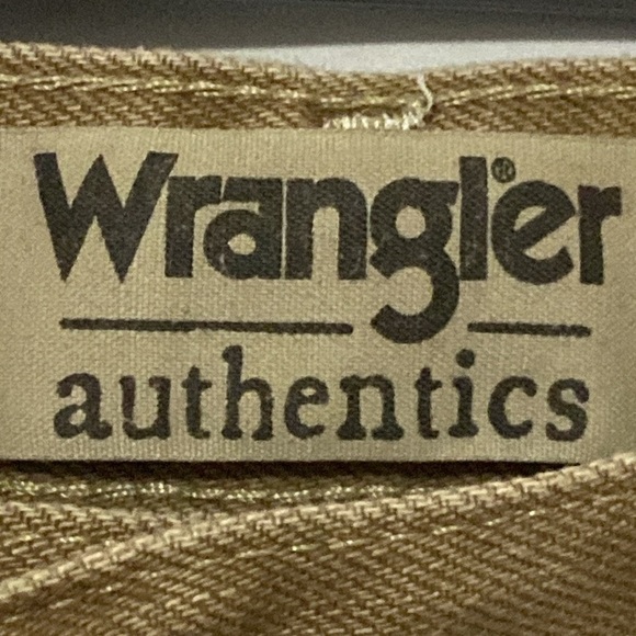 Wrangler Authentic MENS size 48 x 30 STONEWASH LOOK TAN Brown Pants EUC CLEAN - Picture 5 of 12
